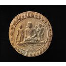 Carved votive seal - Votive seal with the Buddha and attendant Bodhisattvas