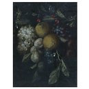 Fruit piece with lemons, grapes, plums and cherries (Oil painting)