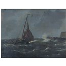 Oil painting - Fishing Boat Entering Harbour