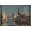 Dutch river scene (Oil painting)