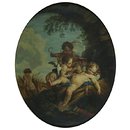 L'Amour Moissonneur; The Cherub Harvesters (Oil painting)