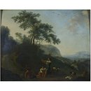 Landscape with figures (Oil painting)