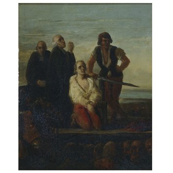 Oil painting - The Execution of Major Davel