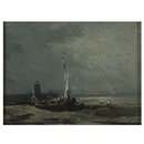 Boat on shore (Oil painting)