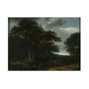 Landscape with stag hunt (Oil painting)