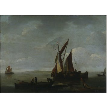 Oil painting - Sea Piece with Fishing Boats Oil painting - Sea Piece with Fishing Boats