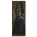 A Lady Holding a Fan and a Mask (Oil painting)