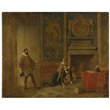 Oil painting - Henry IV, the Dauphin and the Spanish Ambassador