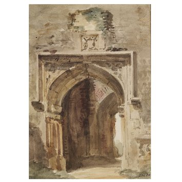 Watercolour - East Bergholt Church: south archway of the ruined tower