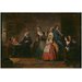 Oil painting - 'Measuring Heights': A Scene from 'The Vicar of Wakefield'