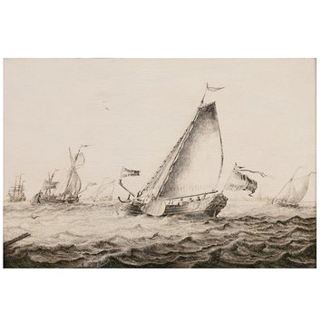 Oil painting - Yachts Sailing in a Breeze