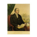 The Rev William Knibb, with a landscape of the Mission Chapel and grounds, Jamaica, 1847. (Print) The Rev William Knibb, with a landscape of the Mission Chapel and grounds, Jamaica, 1847. (Print)