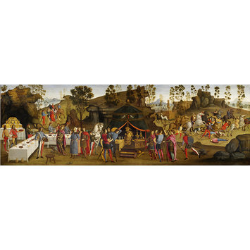 Tempera painting - The Magnanimity of Alexander the Great; Scenes from the story of Alexander the Great