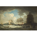 The Lighthouse in the Bay of Dublin, with His Majesty's Yacht 'Dorset' (Oil painting)