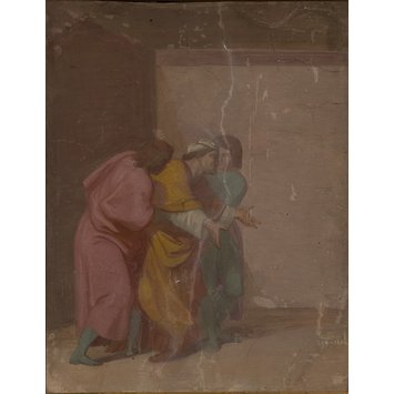 Fresco - Lorenzo de Medici supported by two attendants Fresco - Lorenzo de Medici supported by two attendants