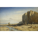 Rocky Coast with figures and boats (Oil painting)