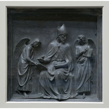 Plaster cast - St Ambrose attended by two angels