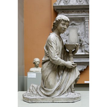 Plaster cast - Angel with candlestick