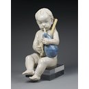 Boy playing the bagpipes (Figure)