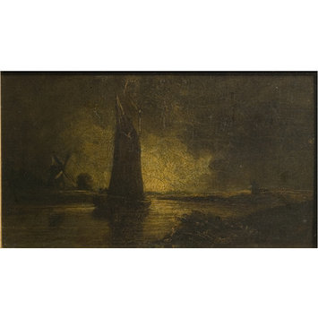Oil painting - A Wherry on a Norfolk Broad Oil painting - A Wherry on a Norfolk Broad