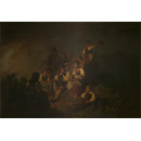 Midnight Fires on the Alps (Oil painting)