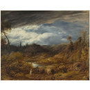 Landscape: driving cattle (Oil painting)