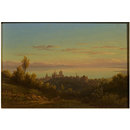 Oil painting - Landscape: distant view of Lausanne