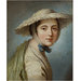 Oil painting - Head of a Girl Wearing a White Hat