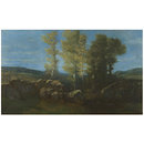 Landscape with Stream and Hills (Oil painting)