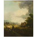 Landscape with an inn (Oil painting)