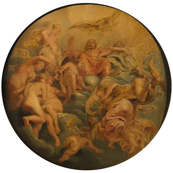 Oil painting - Mercury conducting Psyche to Olympus