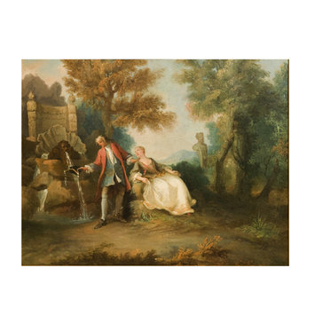 Oil painting - Lady Seated by a Fountain, Attended by a Gallant Oil painting - Lady Seated by a Fountain, Attended by a Gallant