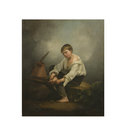 A Boy extracting a thorn from his foot (Oil painting)