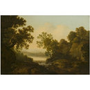Landscape with Waterfall and Anglers (Oil painting) Landscape with Waterfall and Anglers (Oil painting)
