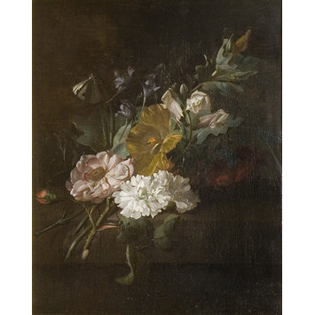 Oil painting - A still-life with a spray of flowers