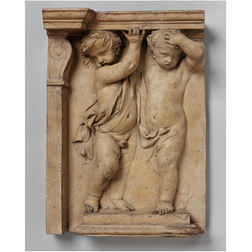 Relief - Cupids as Caryatids; Putti supporting an architrave
