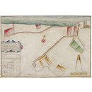 Watercolour - A Map of a Farm and 12 Pieces of Land thereto belonging; lying in the Parish of Reculver in the county of Kent: Part of the Estate of Henry Waddell, Gent Watercolour - A Map of a Farm and 12 Pieces of Land thereto belonging; lying in the Parish of Reculver in the county of Kent: Part of the Estate of Henry Waddell, Gent