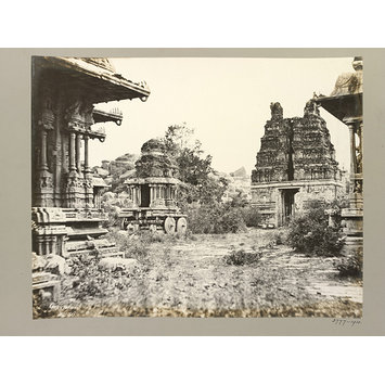 Photograph - Hampi (Vijayanagar) Bellary District: Garuda Temple, Maha Mandapa and Eastern Gopura, Vitthala Temple Complex. Photograph - Hampi (Vijayanagar) Bellary District: Garuda Temple, Maha Mandapa and Eastern Gopura, Vitthala Temple Complex.