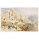 Watercolour - Principal range of tombs; Petra Watercolour - Principal range of tombs; Petra