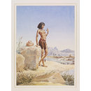 A Nubian Girl standing beside the First[?] Cataract of the Nile (Watercolour)