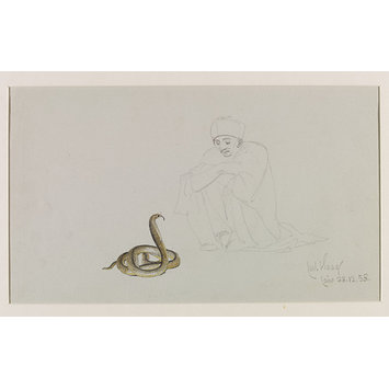 Watercolour - Snake Charmer with an Egyptian Cobra Watercolour - Snake Charmer with an Egyptian Cobra