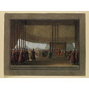 Interior of the Pavilion of the Grand Vizir with his Divan and Retinue (Watercolour)