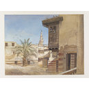 Watercolour - View from the Loggia of the Summer Reception Room (Makad) in the House of the Memluk Raduan Bey, Cairo; Bayt Radwan Bay