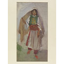 Oil painting - Arab girl holding her head veil Oil painting - Arab girl holding her head veil
