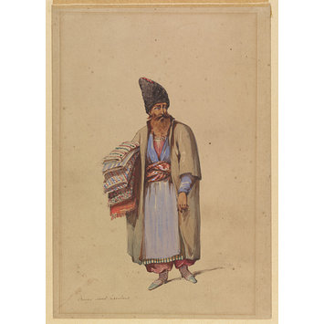 Watercolour - Persian Shawl-Merchant Watercolour - Persian Shawl-Merchant