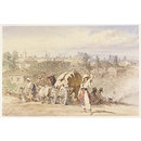A Gipsy Encampment at Filaret outside Bucharest (Watercolour)