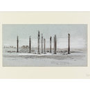 Standing Columns at Persepolis. On the back, Landscape with an Aqueduct, possibly Smyrna or Ephesus (Watercolour)