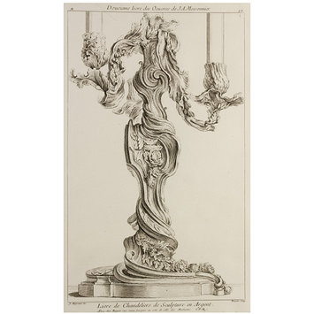 Print - Dousieme livre des Oeuvres de J. A. Messonnier [sic] Livre de Chandeliers de Sculpture en Argent