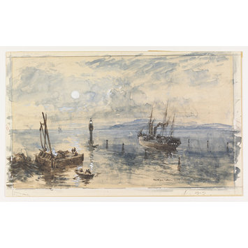 Watercolour - The Bitter Lakes, Suez Canal Watercolour - The Bitter Lakes, Suez Canal