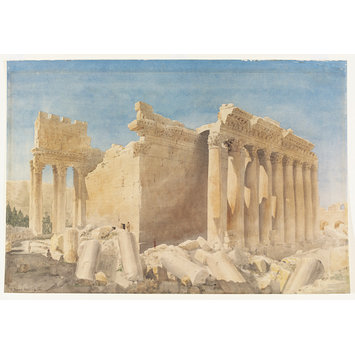 Watercolour - Temple of Bacchus, Baalbek Watercolour - Temple of Bacchus, Baalbek